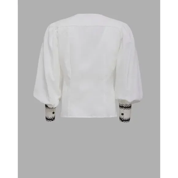 Loretta Caponi Vinci embroidered Blouse in Lecce Pop S - Picture 3 of 3